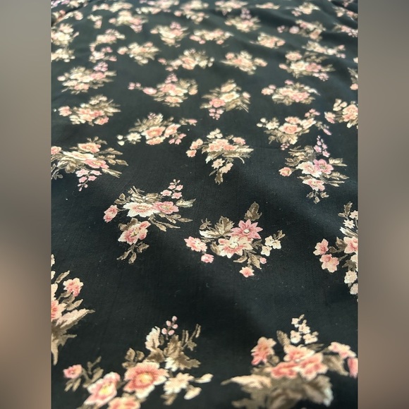 ANGIE Black with pink Floral Cold Shoulder Dress Open Back Bohemian Fall - Picture 15 of 15